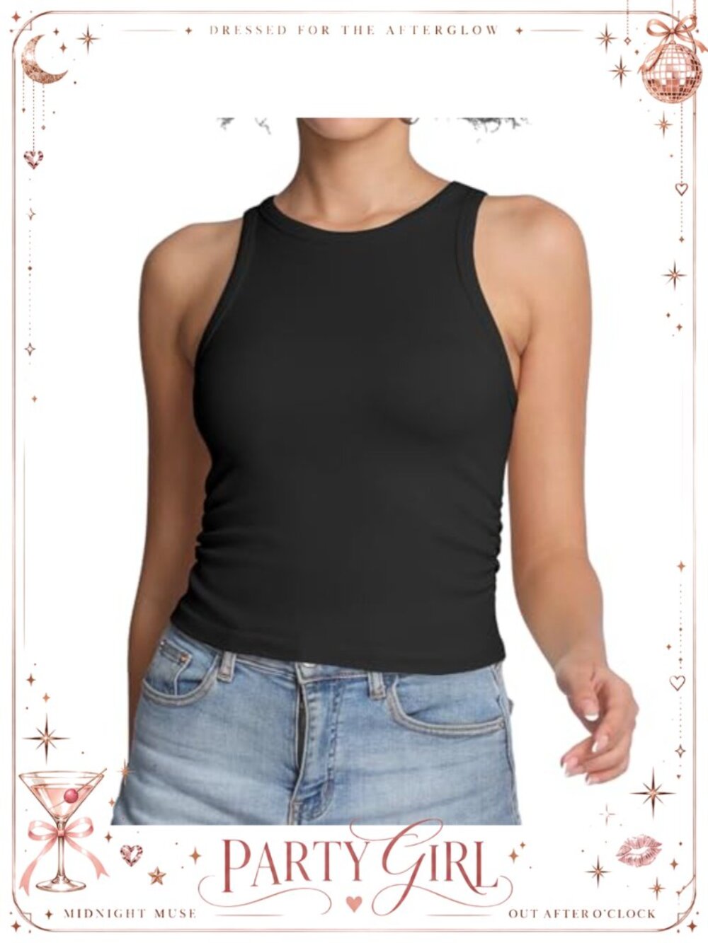 Women's Ribbed Crop Tank Top High Neck Sleeveless Workout Yoga Shirt
